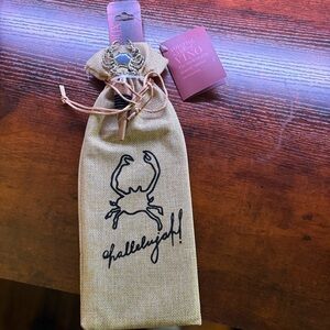 Crab Design Wine Bag - Tan